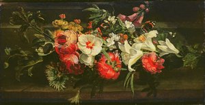 Stilleven met rozen, lelies en andere bloemen